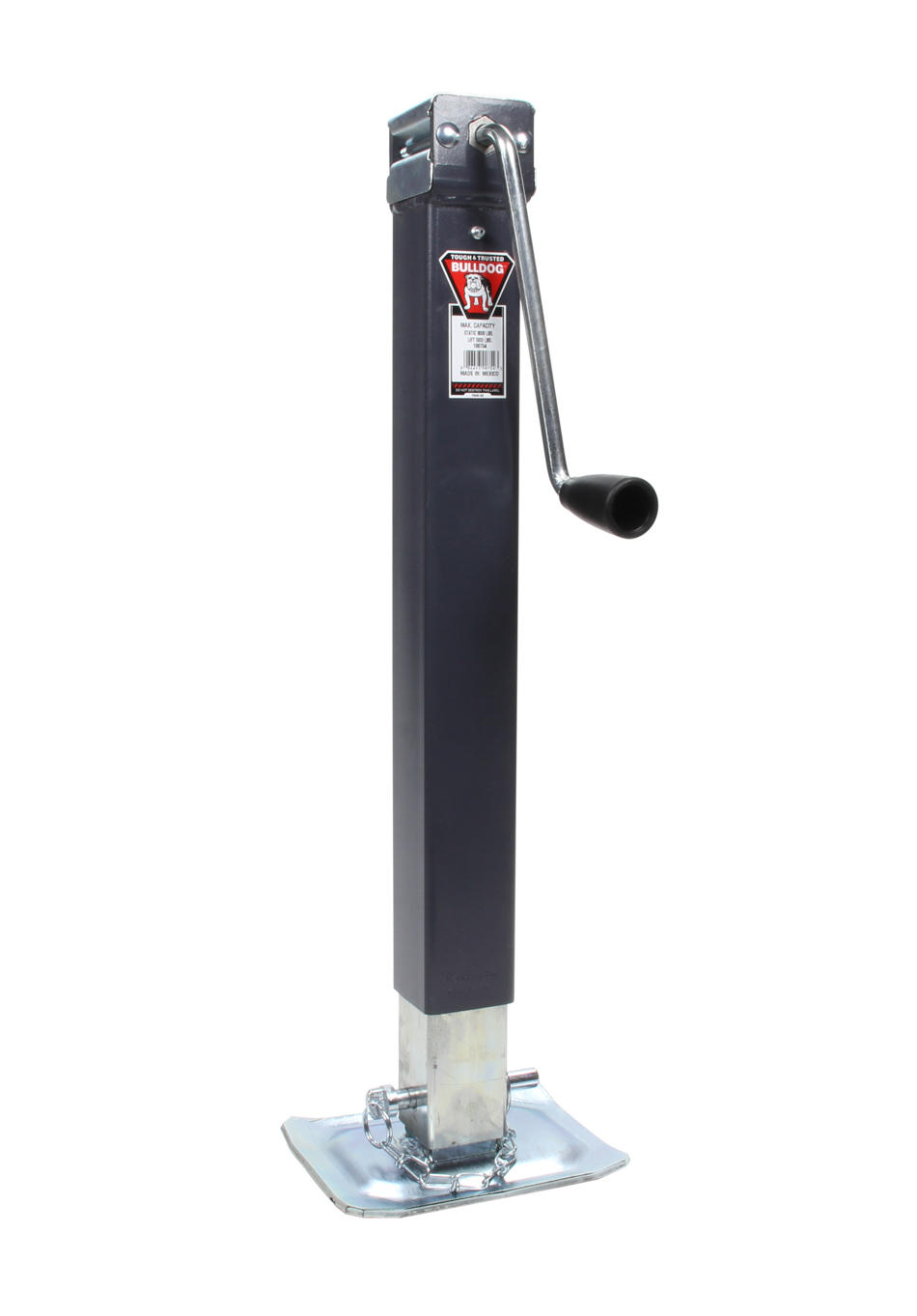 Trailer Jack - Bulldog - Manual - Sidewind - 15 in Of Travel - 8000 lb Capacity - Steel - Gray Paint - Each