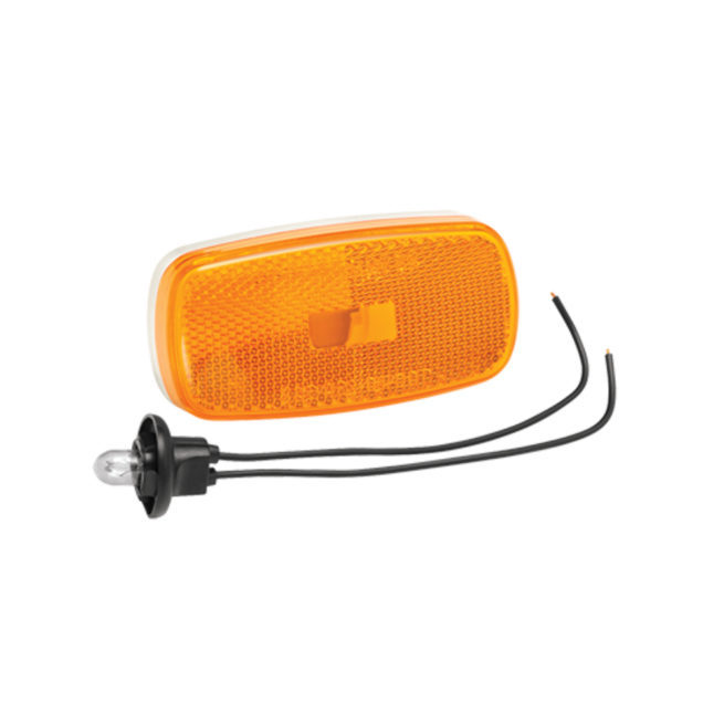 Light Assembly Lens - Replacement - 4 in L x 2.6 in W x 2 in H - Oval - Plastic - Amber - Each