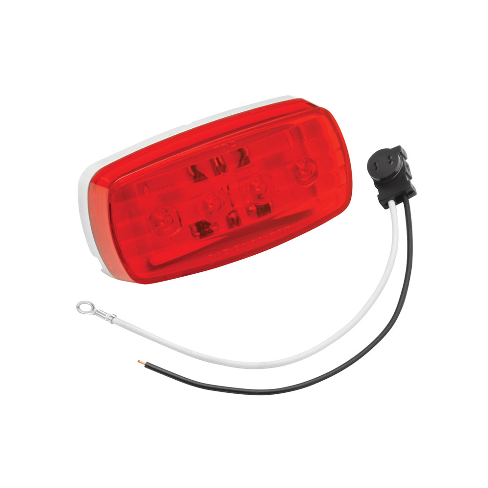 Side Marker Light - 58 Series - LED - Surface Mount - Plastic - Red Lens / White Base - Each