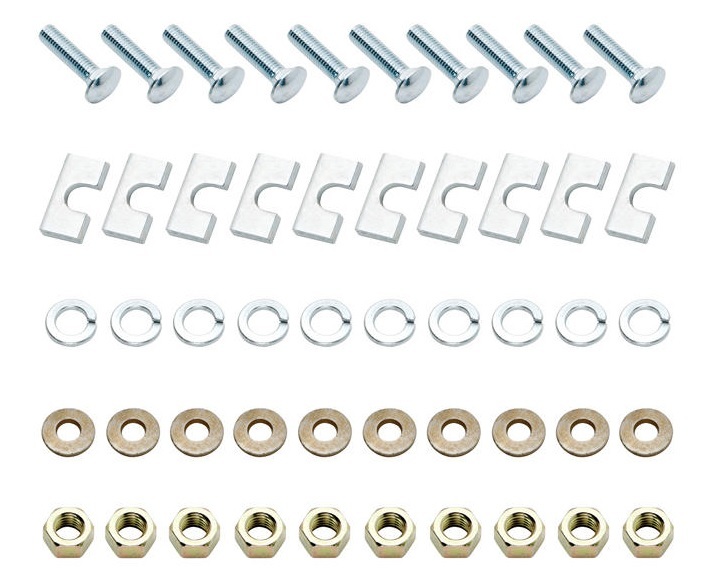 5th Wheel Base Rail Hardware - Bolts / Flat Washers / Nuts / Shims Included - Steel - Zinc Oxide - Reese 5th Wheel Base Rails - Kit