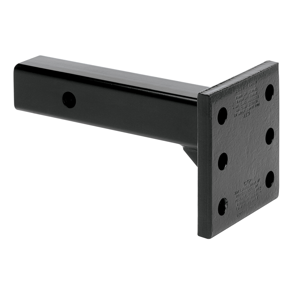 Pintle Mount Hitch - 2 in Square - 7-5/8 in Length - 6000 lb Capacity - Steel - Black Powder Coat - Each