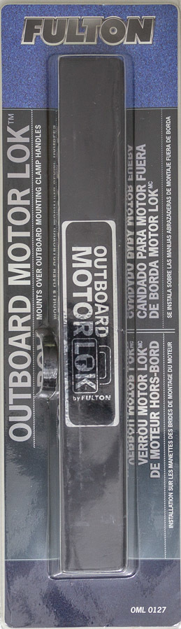 Outboard Motor Lock - Foam Padding - 2 Keys - Steel - Black Powder Coat - Each