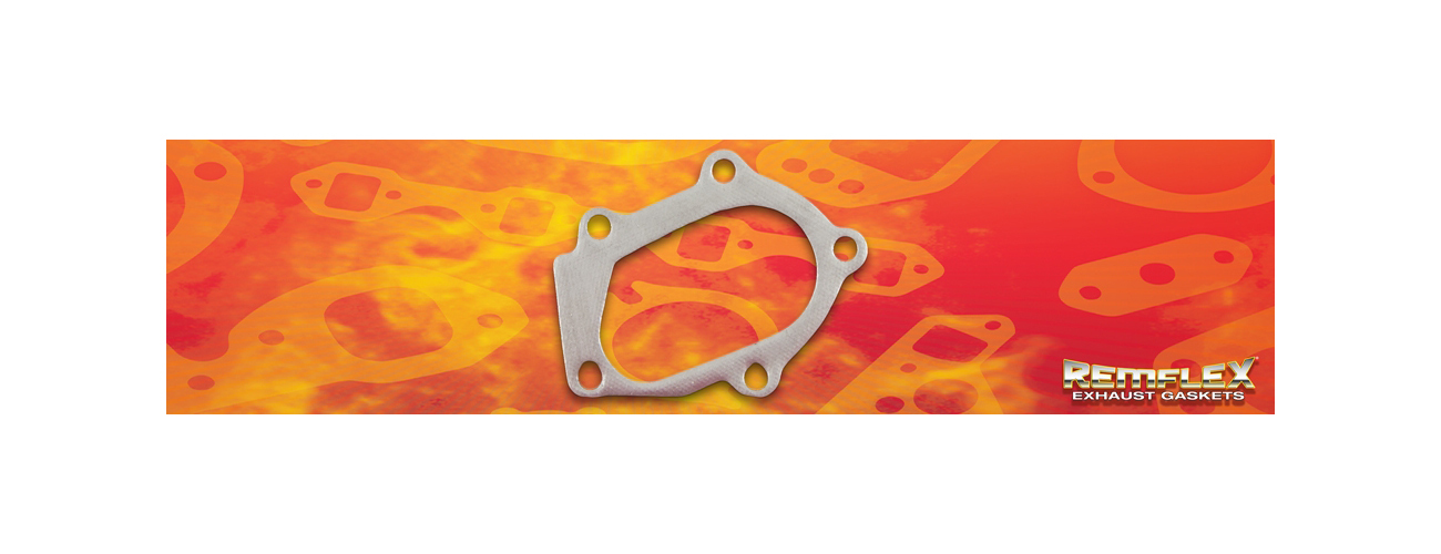 Remflex Gaskets 18-005 - Exhaust Manifold / Header Gasket, Turbo Downpipe Gasket, 2-1/4 in W x 4-1/8 in H, Graphite, Ford 2.3L Turbo 1974-93, Each