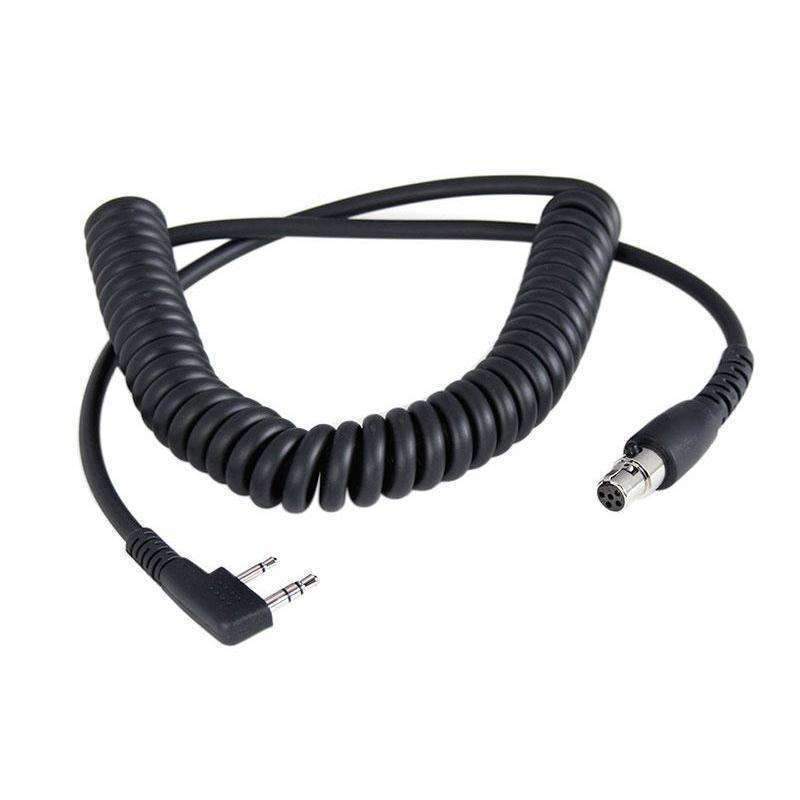 Rugged Radios CC-KEN Headset Cable, 2 Pin, Spiral Cord, 2-Way, Rugged Handheld Radio, Each