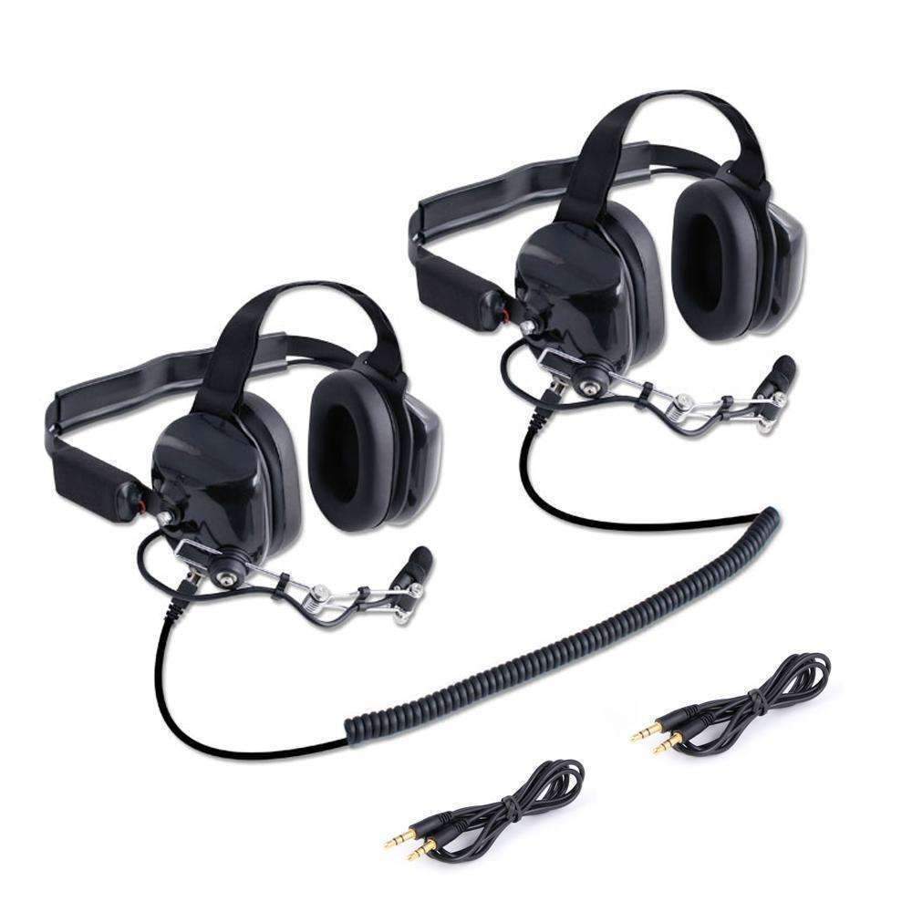 Rugged Radios H80-DOUBLE-TALK-X2 - Headset, H80 Double Talk, 2-Way, 3.5 mm Input Jack, Linkable, Behind the Head, Plastic, Black, Pair