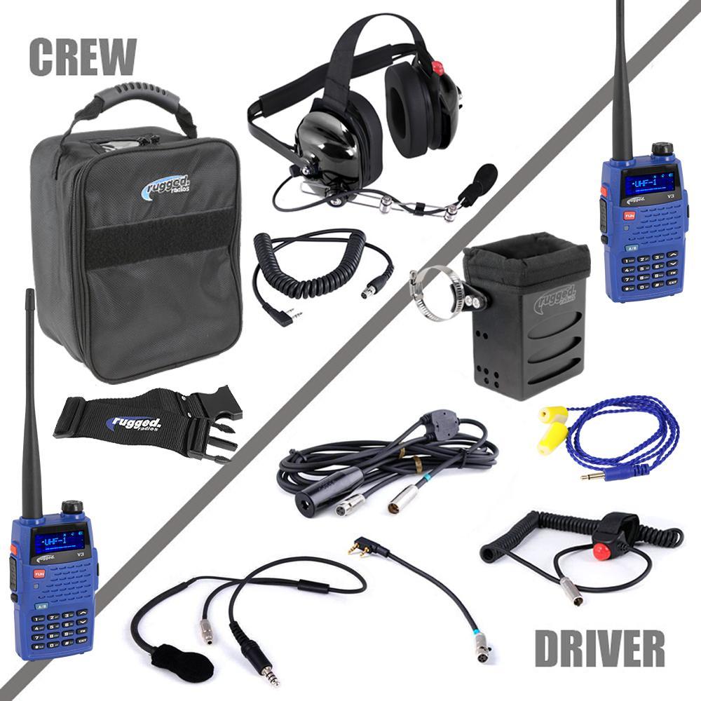 Rugged Radios IMSA-V3 - 2-Way Radio, Complete Team, 2 Man, UHF / VHF Signal, Bag / Belt / Connectors / Harness / Headset / Switches, Kit