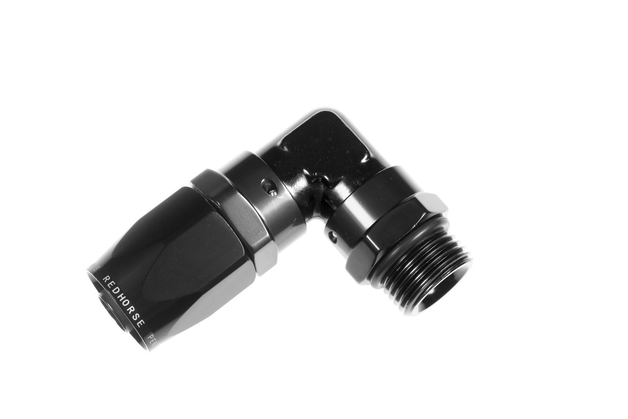 REDHORSE PERFORMANCE — REDHORSE PERFORMANCE 8AN Hose End to 8AN ORB Male Swivel 90Deg Black