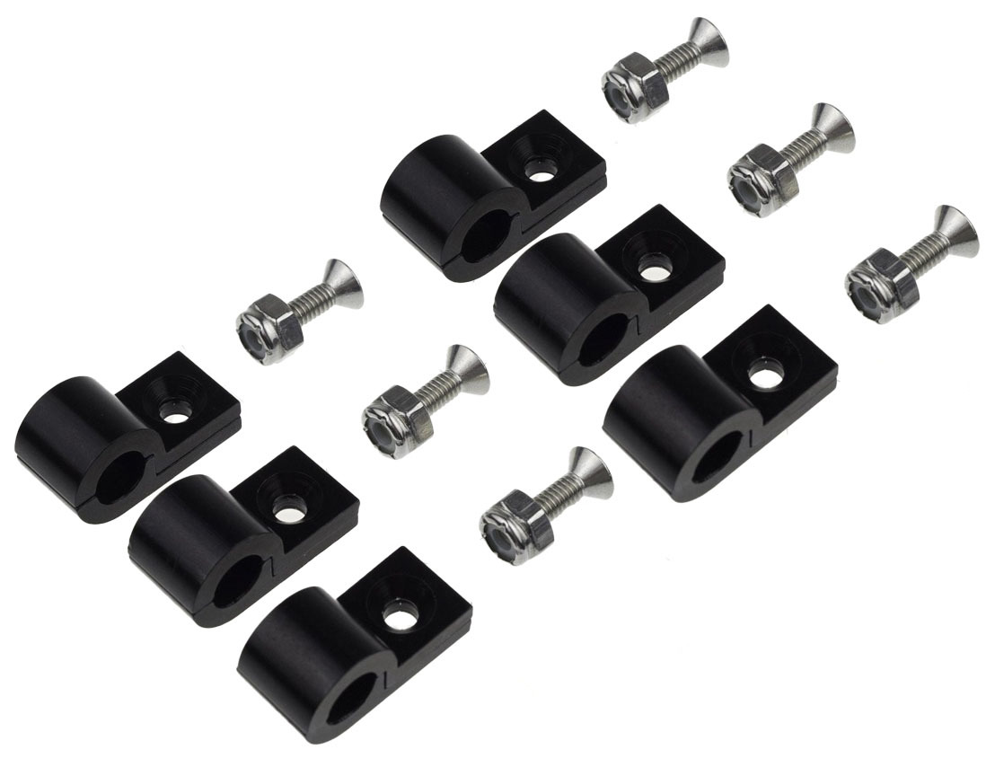 REDHORSE PERFORMANCE — REDHORSE PERFORMANCE 1/4in Black Aluminum Line Clamps 6/pkg