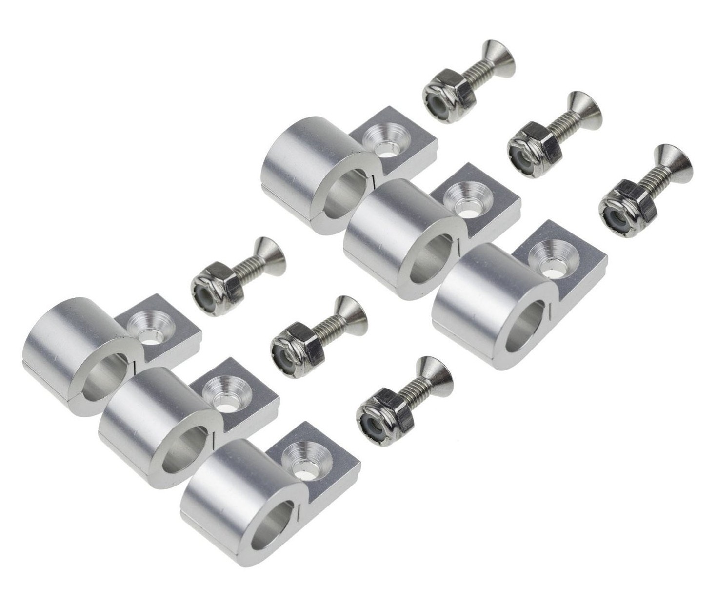 REDHORSE PERFORMANCE — REDHORSE PERFORMANCE 1/4in Polished Aluminum Line Clamps 6/pkg