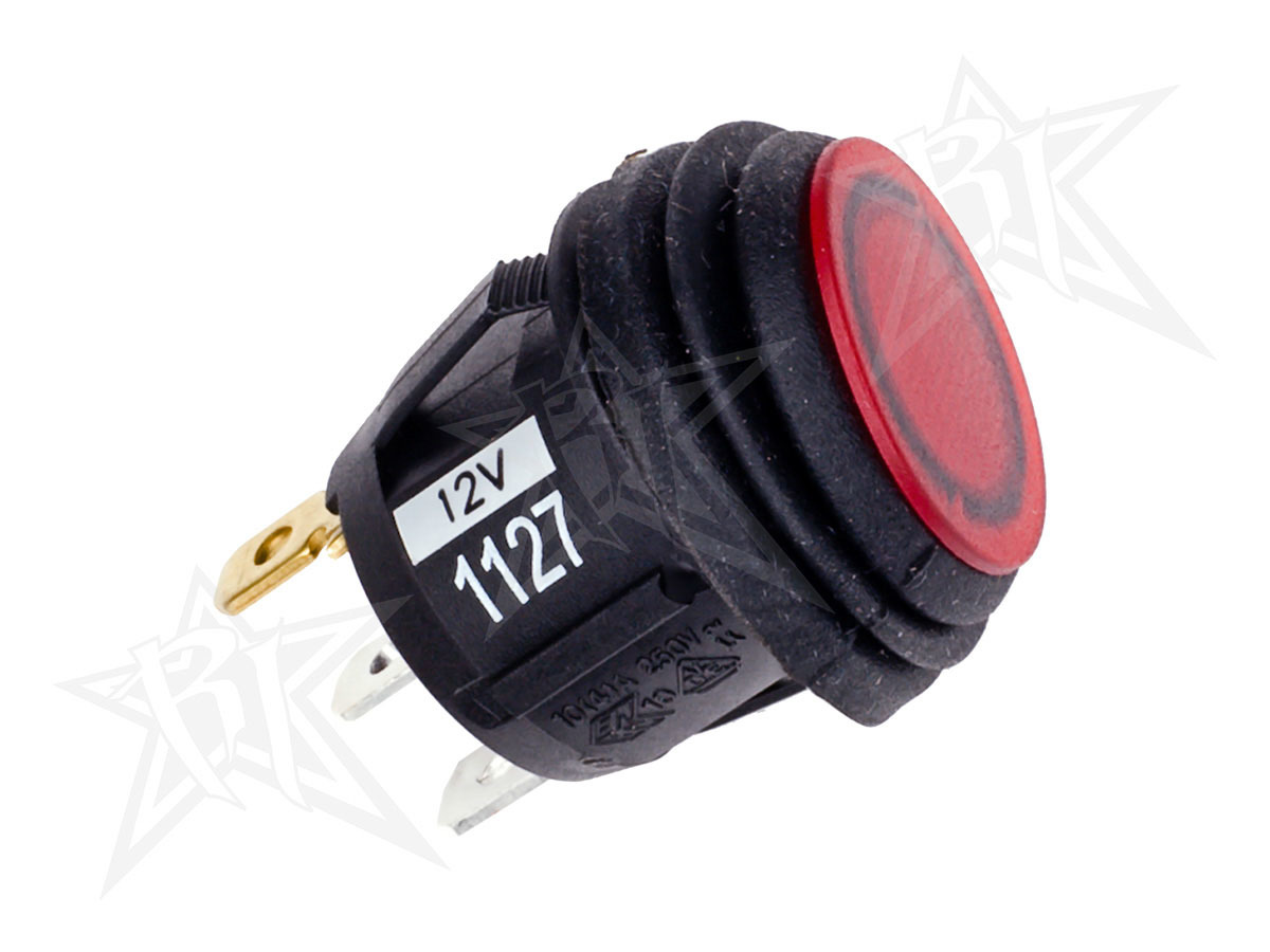 Rigid Industries 40191 Rocker Switch, Waterproof, 12V, Red Lighted, Plastic, Black, Rigid Lights, Each