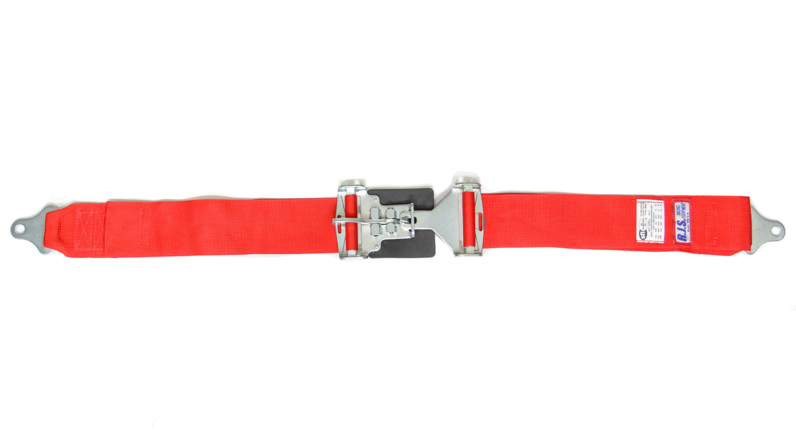 RJS Safety 15001904 Lap Harness, Latch and Link, SFI 16.1, 64 in Length, 3 in Width, Pull Down Adjust, Bolt-On, Red, Each