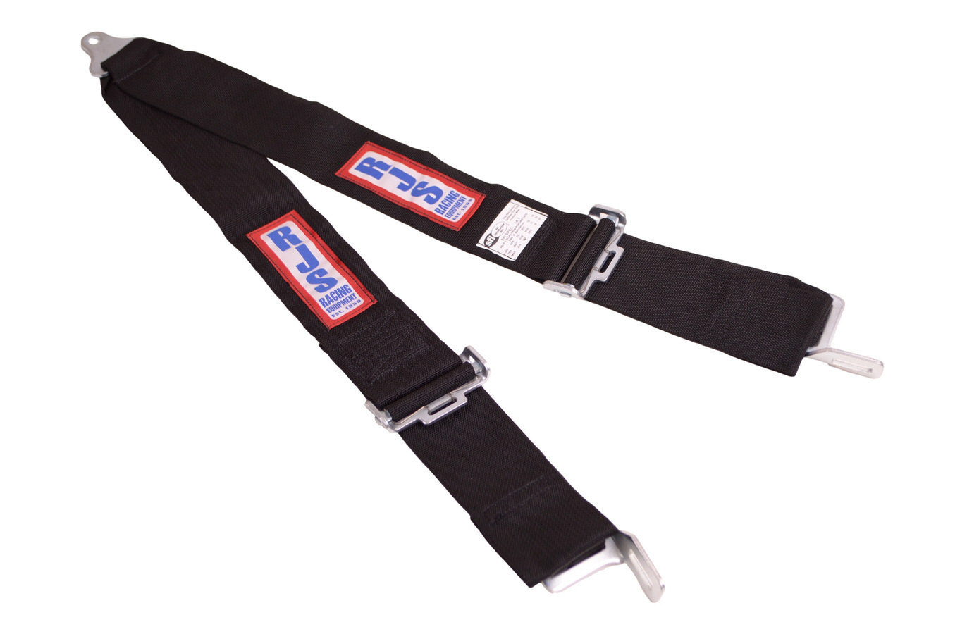 RJS Safety 16001901 - Shoulder Harness, Latch and Link, SFI 16.1, 37 in Length, 3 in Width, Pull Down Adjust, Bolt-On, V-Type Harness, Black, Kit