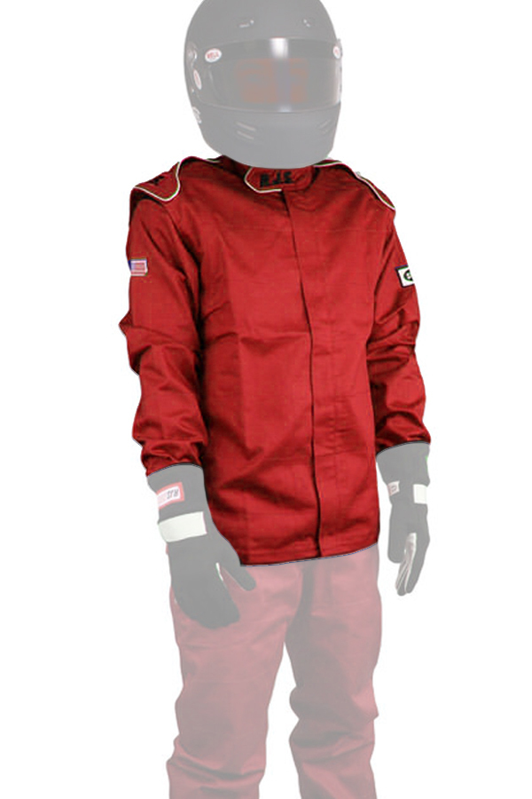 RJS Safety 200400405 Driving Jacket, Elite Series, SFI 3.2A/1, Single Layer, Fire Retardant Cotton, Red, Large, Each