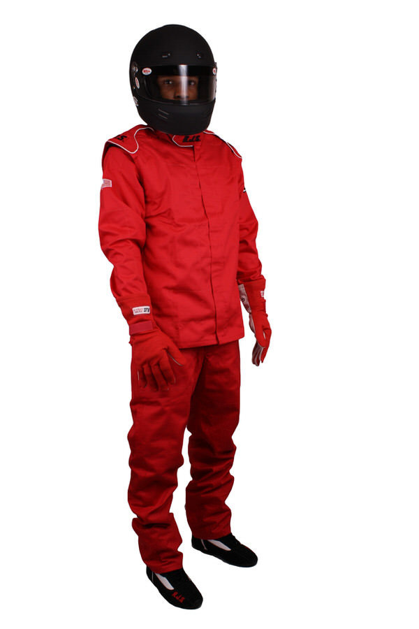 RJS Safety 200410405 Driving Pants, Elite Series, SFI 3.2A/1, Single Layer, Fire Retardant Cotton, Red, Large, Each