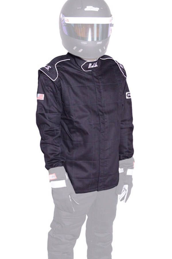RJS Safety 200430103 Driving Jacket, Elite Series, SFI 3.2A/5, Double Layer, Fire Retardant Cotton, Black, Small, Each