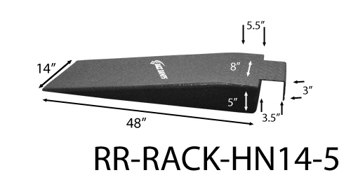 Race Ramps RR-RACK-HN14-5 Trailer Ramp, Hook Nose, 5-1/4 in Lift Height, 48 in Long, 14 in Wide, 6.4 Degree Incline, 1500 lb Capacity, Pair