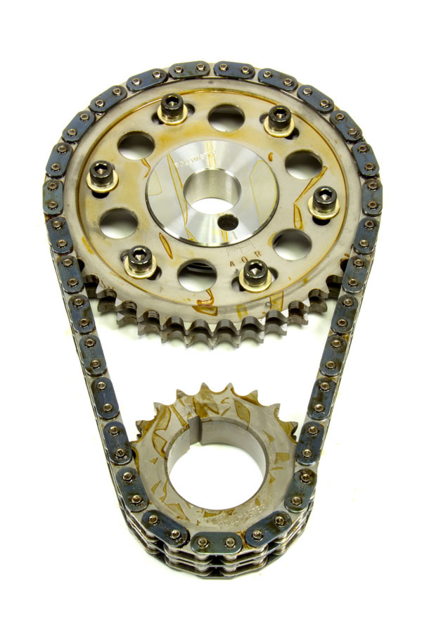 Rollmaster Romac CS3240 - Timing Chain Set, Gold Series, Double Roller, Keyway Adjustable, Needle Bearing, Billet Steel, Small Block Ford, Kit