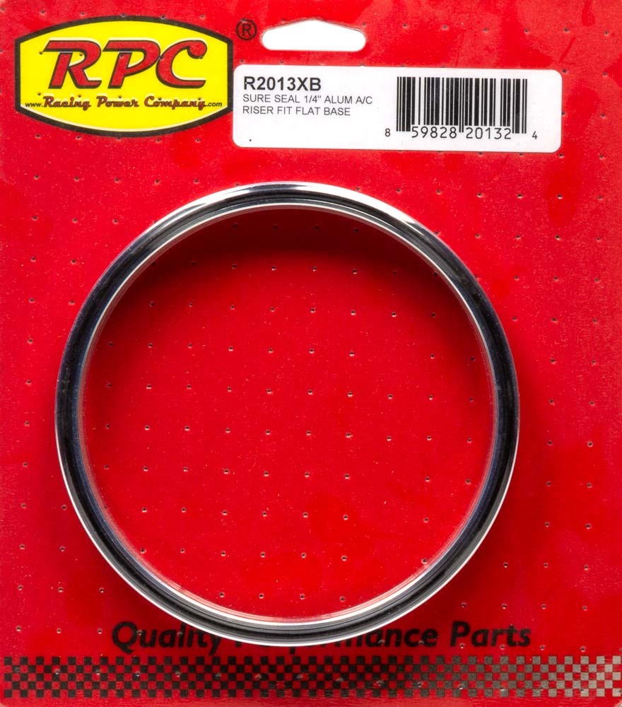 Racing Power Company R2013XB Air Cleaner Spacer, Sure Seal, 1/4 in Thick, 5-1/8 in Carb Flange, Aluminum, Natural, Each