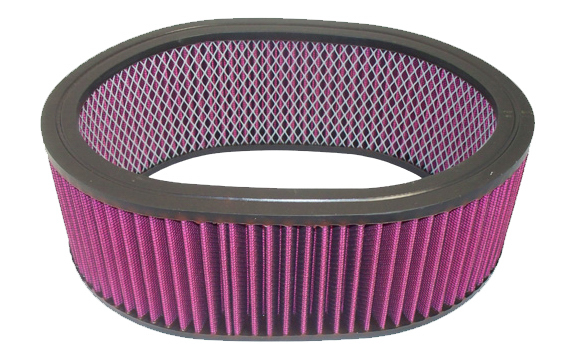 Racing Power Company R2126 Air Filter Element, 12 in Oval, 4 in Tall, Cotton, Red, Each