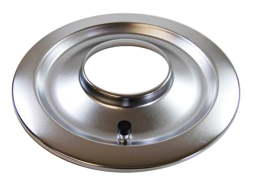 Racing Power Company R2148B Air Cleaner Base, Pro Style, 14 in Round, 5-1/8 in Carb Flange, Raised Base, Steel, Chrome, Each