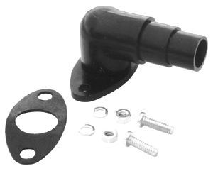 Racing Power Company R2192 Air Cleaner PCV Fitting, 90 Degree, 1-1/2 in Length, 3/4 in Hose Barb, Plastic, Black, Each