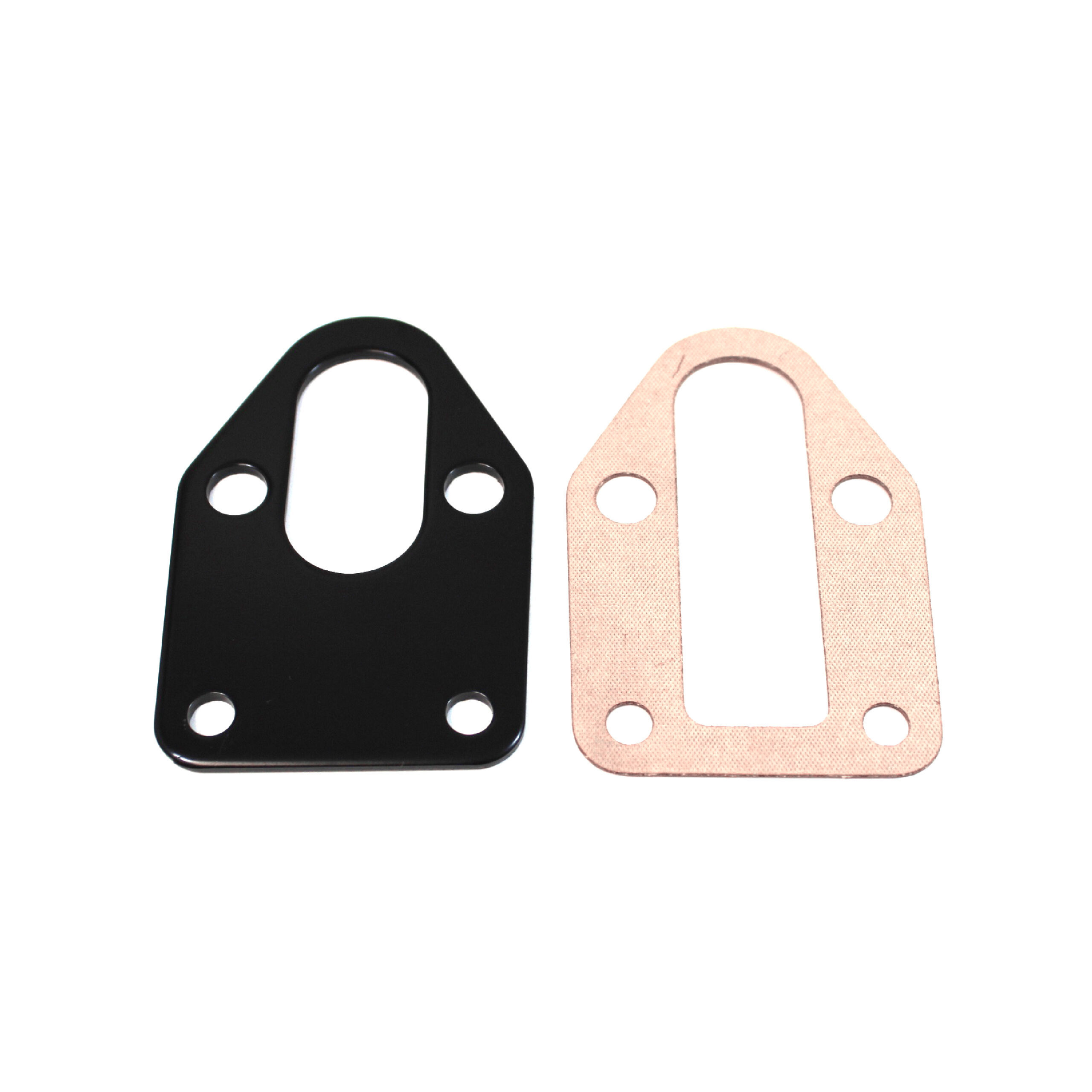 Racing Power Company R2310BK Fuel Pump Mounting Plate, Gasket Included, Steel, Black, Paint, Small Block Chevy, Each