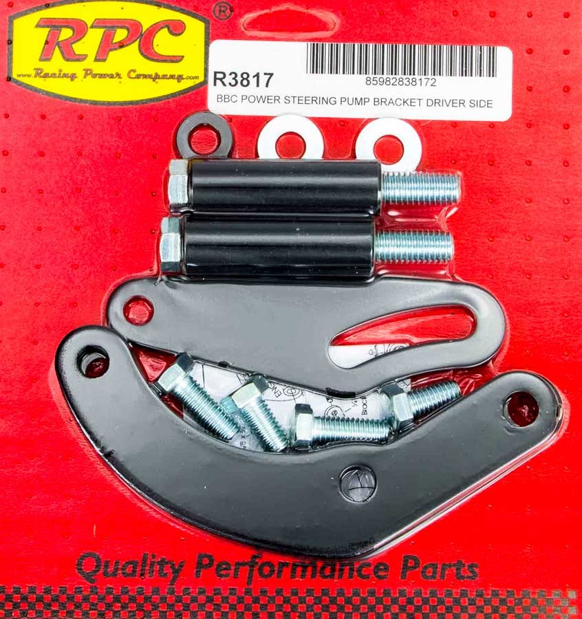 RACING POWER CO-PACKAGED — RACING POWER CO-PACKAGED BBC Saginaw Power Steer Bracket Swp Black
