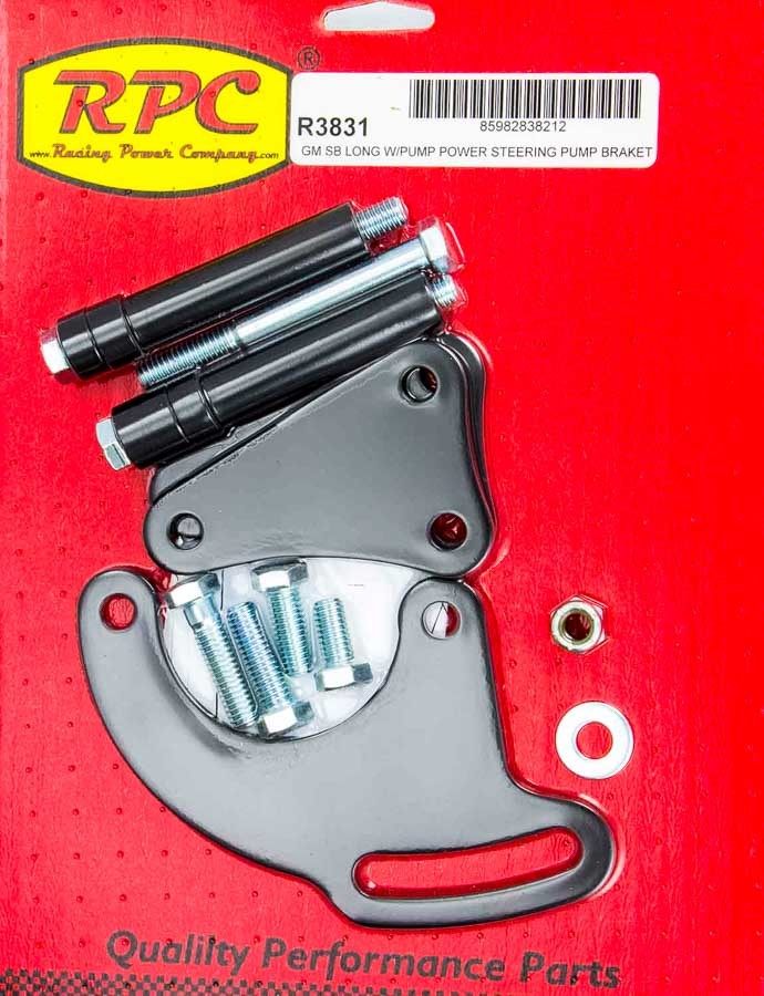 RACING POWER CO-PACKAGED — RACING POWER CO-PACKAGED SBC Saginaw Power Steer Bracket Lwp Black