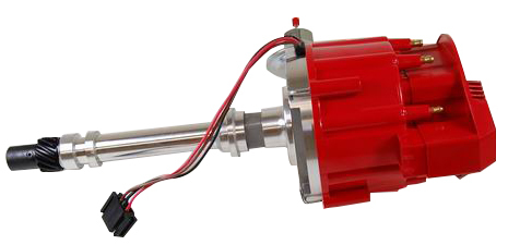 Racing Power Company R3915 Distributor, Ready-To-Run, Magnetic Pickup, Vacuum Advance, HEI Style Terminal, Red, Chevy V8, Each