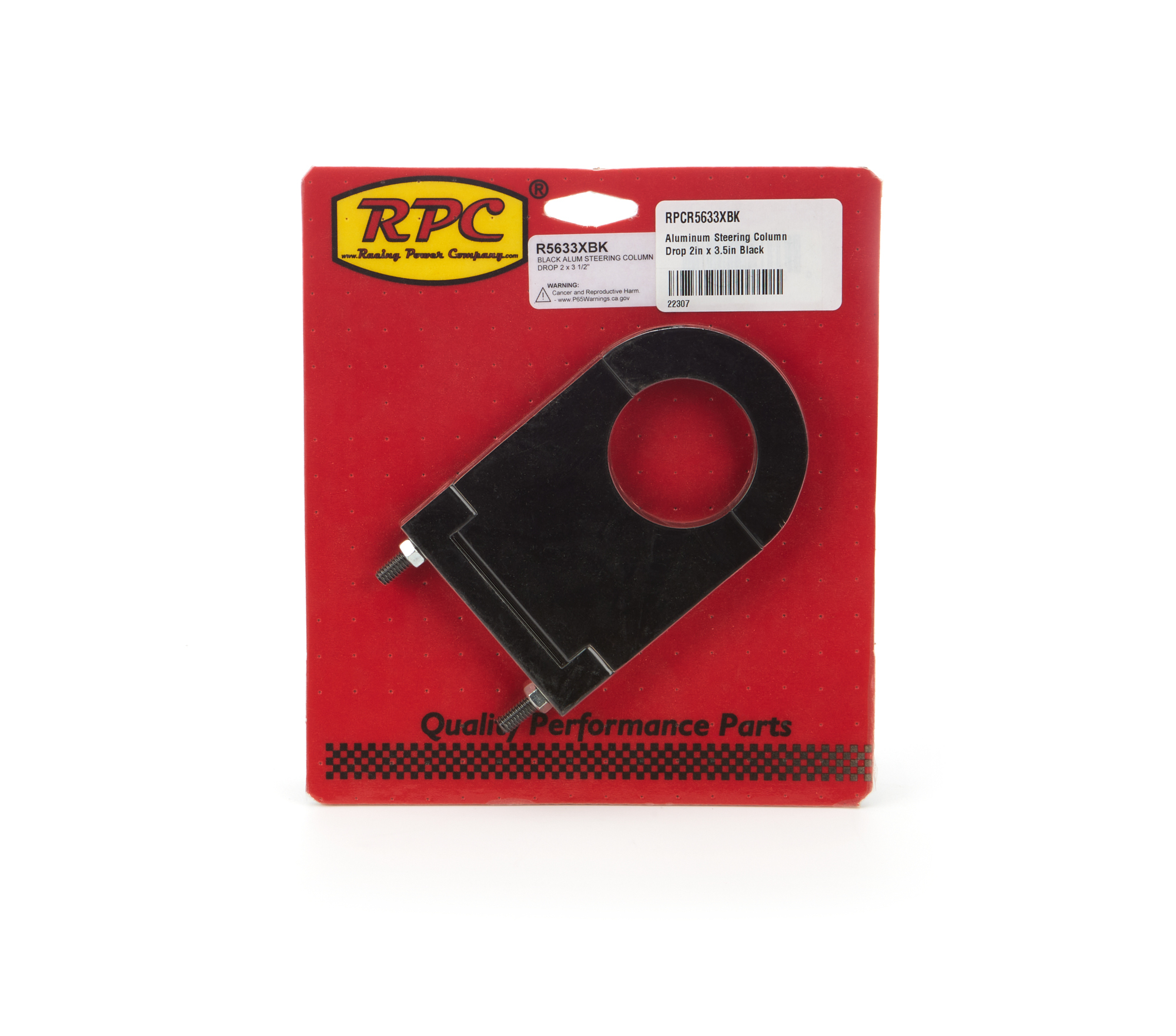 RACING POWER CO-PACKAGED — RACING POWER CO-PACKAGED Aluminum Steering Column Drop 2in x 3.5in Black