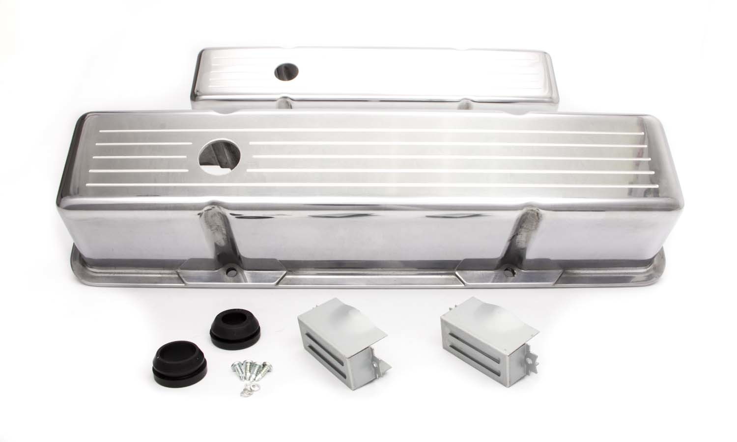 SBC Alum Tall V/C Ball Milled Polished