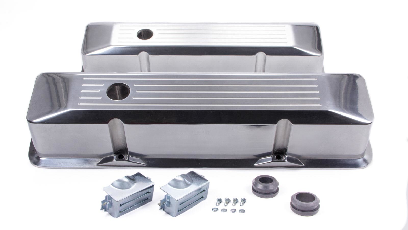 RACING POWER CO-PACKAGED — RACING POWER CO-PACKAGED SBC Alum Recessed Tall V/C Milled Polished
