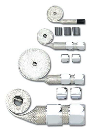 RACING POWER CO-PACKAGED — RACING POWER CO-PACKAGED Chrome Braided Hose Sle eving Kit