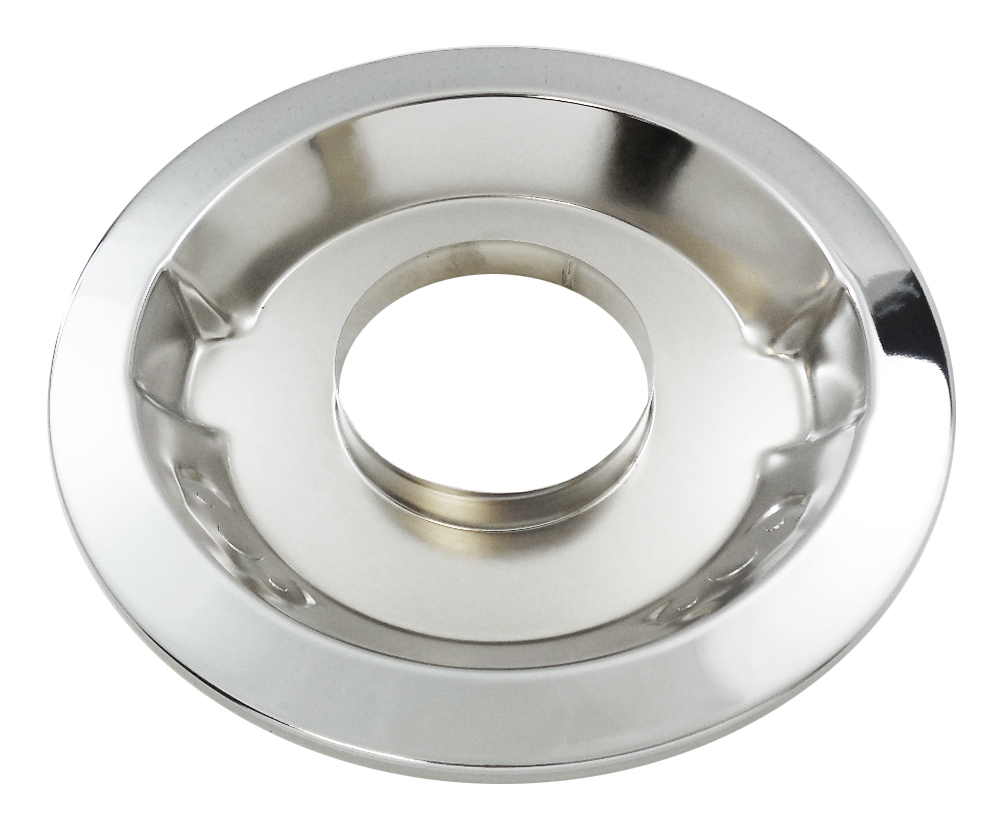 Racing Power Company R7195B Air Cleaner Base, High Lip, 14 in Round, 5-1/8 in Carb Flange, Drop Base, High Lip, Steel, Chrome, Each