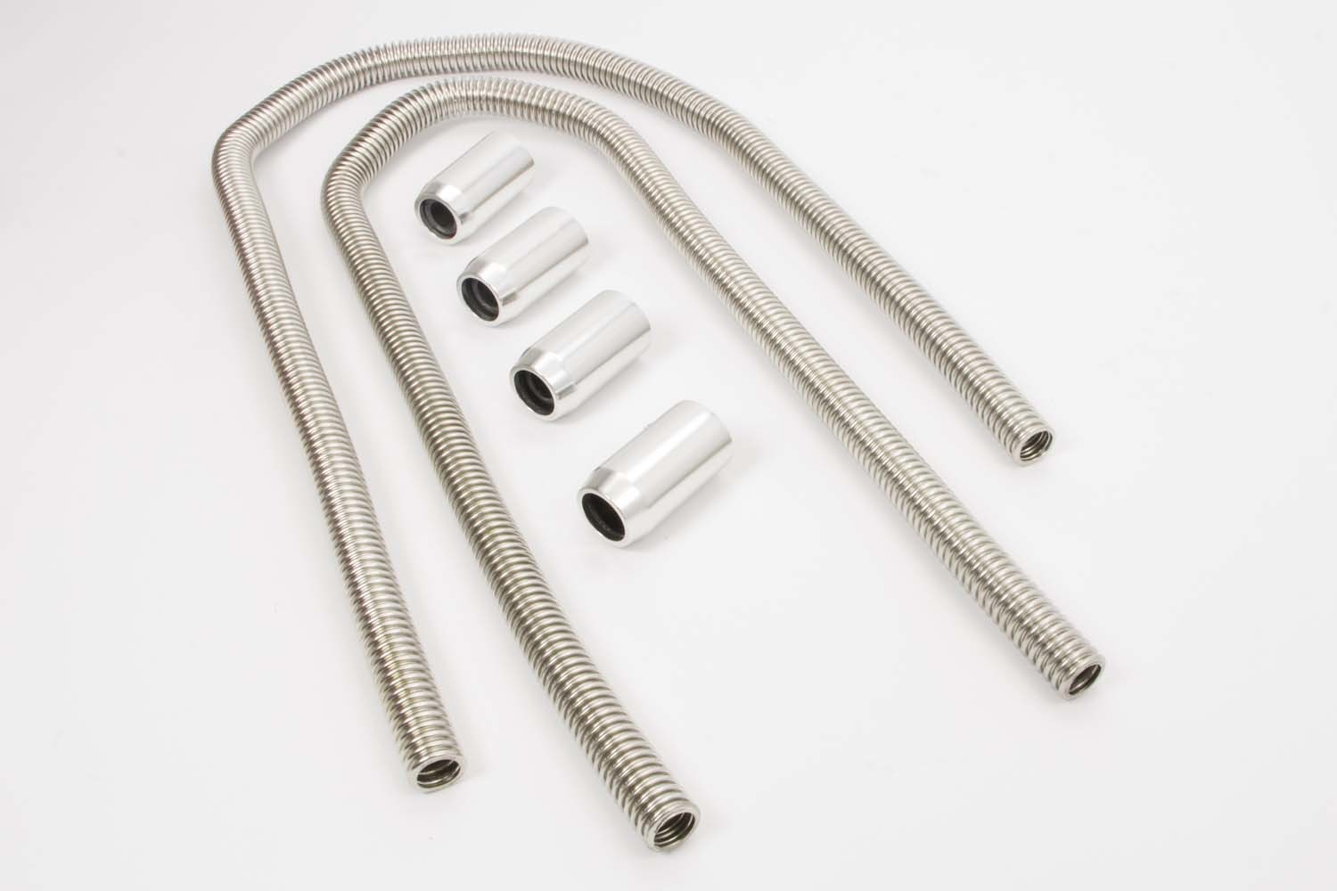 Racing Power Company R7313 Heater Hose Kit, 3/4 in OD Hose, Polished End Caps / Adapters / Clamps / Reducers, Stainless, Polished, Kit