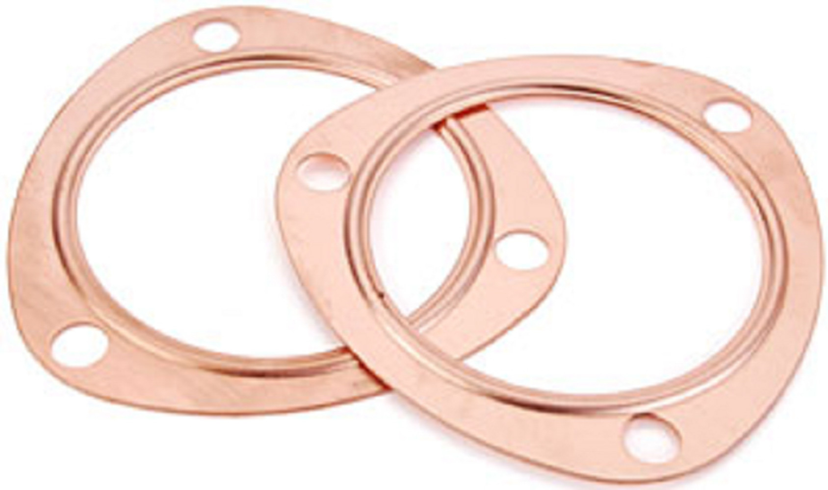 Racing Power Company R7502X Collector Gasket, 0.040 in Thick, 3-1/2 in Diameter, 3-Bolt, Copper, Pair