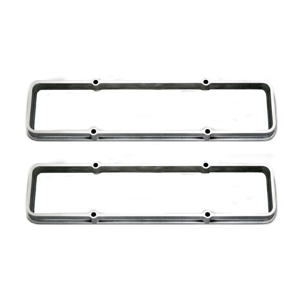 Racing Power Company R7664 Valve Cover Spacer, 1 in Tall, Aluminum, Polished, Small Block Chevy, Pair
