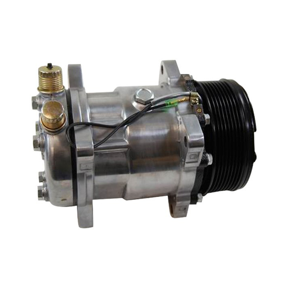 Air Conditioning Compressor - Sanden 508 - R-134A - 7-Rib Serpentine Pulley - Polished - Universal - Each