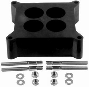 Racing Power Company R9135 Carburetor Spacer, 2 in Thick, 4 Hole, Square Bore, Gaskets / Hardware Included, Phenolic, Black, Each