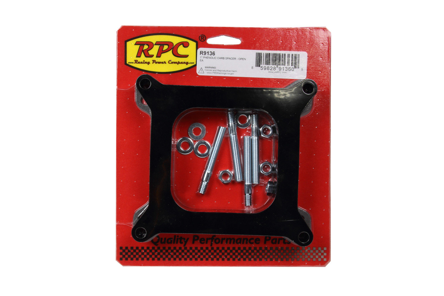 Racing Power Company R9136 - 1In Phenolic Carb Space r - Open