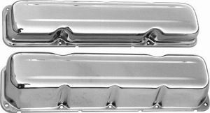 Racing Power Company R9174 Valve Cover, Short, 3-1/8 in Height, Steel, Chrome, AMC V8, Pair