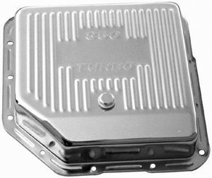 Racing Power Company R9198 Transmission Pan, Deep Sump, Adds 1.5 qt Capacity, Ribbed, Steel, Chrome, TH350, Each