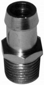 Racing Power Company R9515 Fitting, Adapter, 5/8 in Hose Barb to 1/2 in NPT, 9 in Long, Steel, Chrome, Each