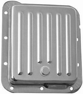 Racing Power Company R9531 Transmission Pan, Stock Depth, Finned, Steel, Chrome, Natural, C4, Each