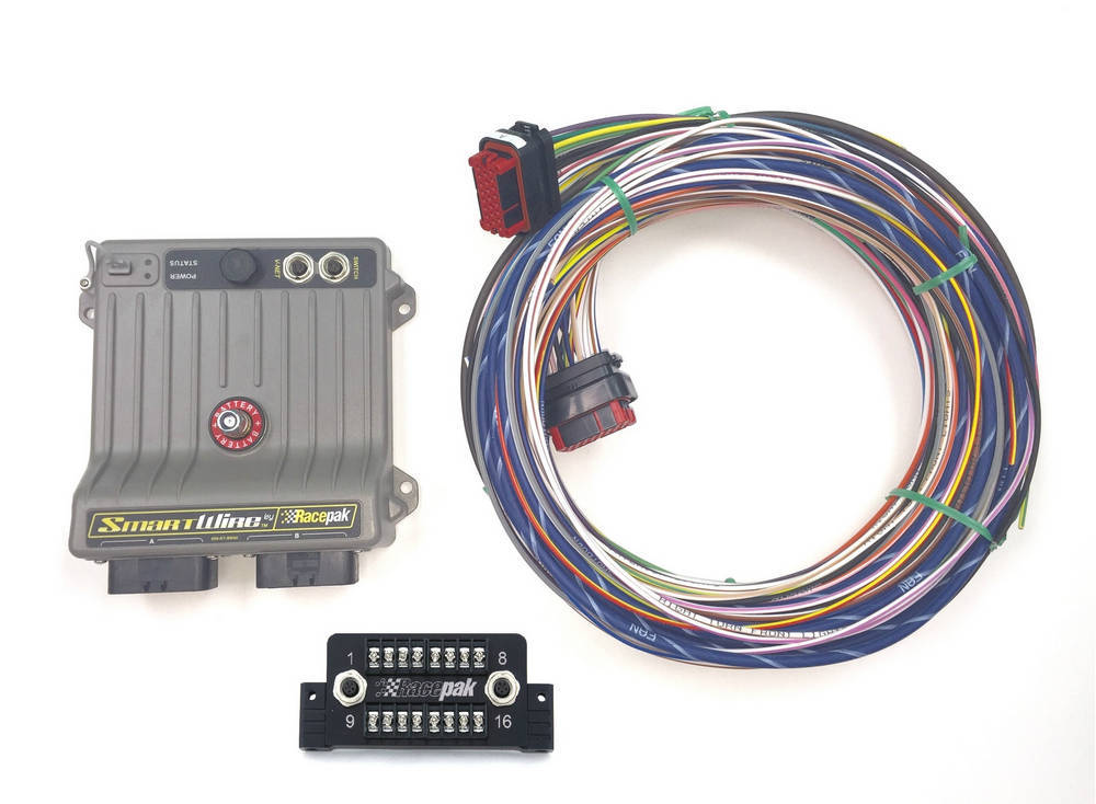 Racepak 500-KT-SWST Power Control Module, Smartwire, 16 Channel Switch, Programming Cable, Connectors, Wiring Sockets, Datalink II Software, Kit