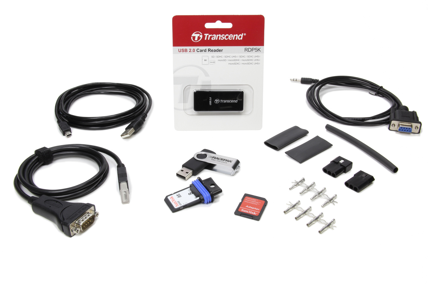 Racepak 890-DR-REK Data Logger Accessories Kit, Racepak Emergency Kit, Adapters / Cables / Connector Kit / Flash Drive / Memory Cards, Zip lock Bag, Kit