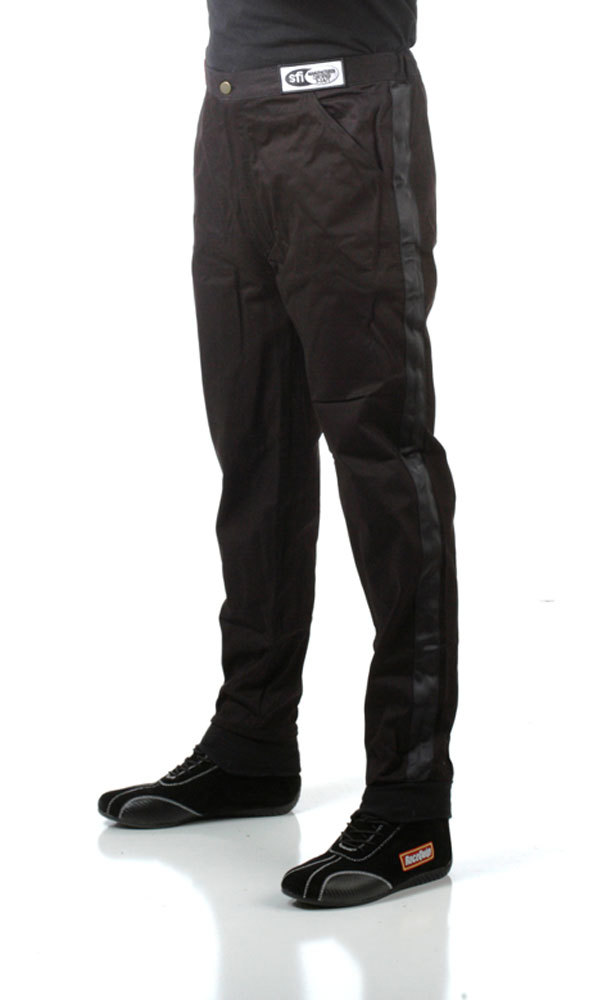 Racequip 112000 Driving Pants, 110 Series, SFI 3.2A/1, Single Layer, Fire Retardant Cotton, Black, 5X-Large, Each