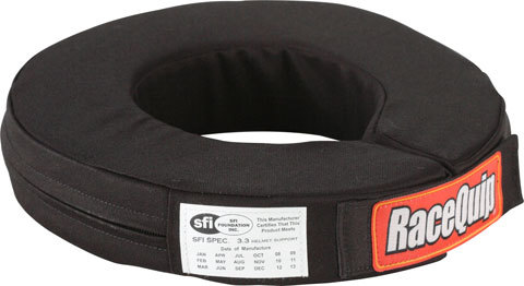 Racequip 337007 Neck Support, 360 Degree, SFI 3.3, Padded, Fire Retardant Cotton Cover, Black, Each