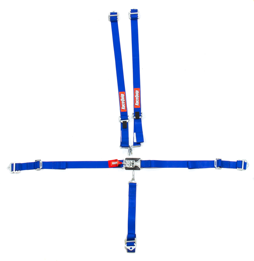 Racequip 709029 Harness, 5 Point, Latch and Link, SFI 16.2, Pull Up Adjust, Bolt-On / Wrap Around, Individual Harness, Blue, Jr Dragster / Quarter Midget, Kit