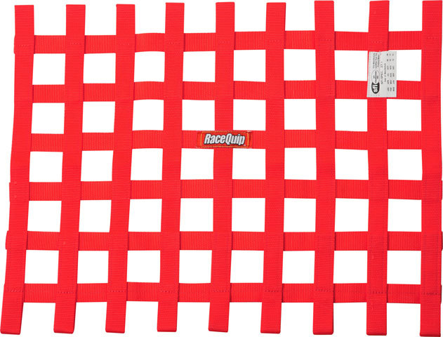 Racequip 725015 Window Net, SFI 27.1, 1 in Webbing, 18 x 24 in Rectangle, Red, Each